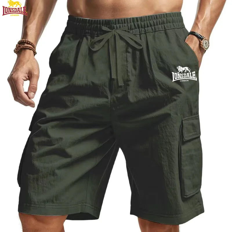 New LONSDALE Loose Men's Shorts - Oversized Multi Pocket Casual Swimsuit - Summer Fashionable and Comfortable Pants