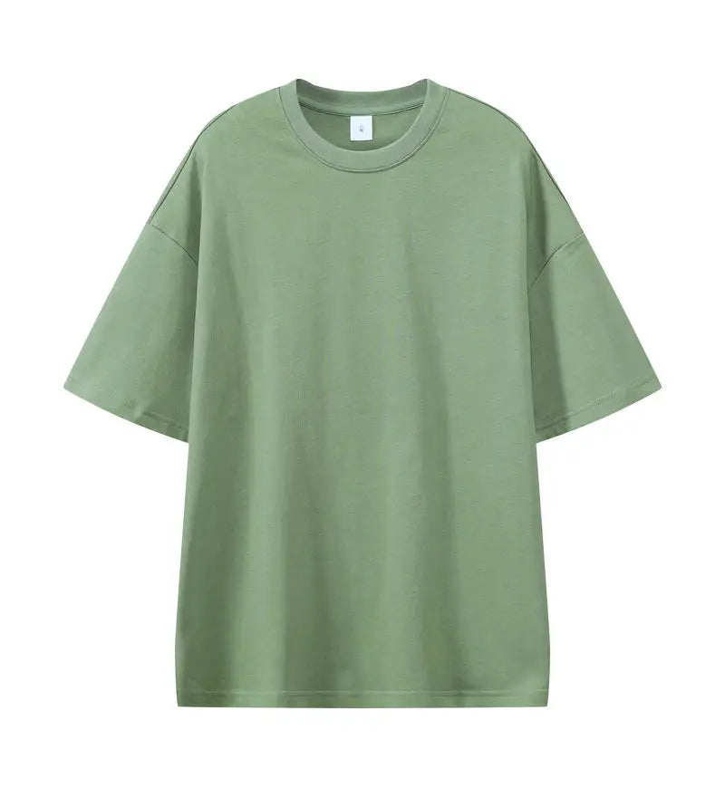 DIY Custom LOGO Thick Neck Drop Shoulder Big Size Style 330gsm High Qualtity Oversize Heavy Weight T-shirt for Men Streetwear