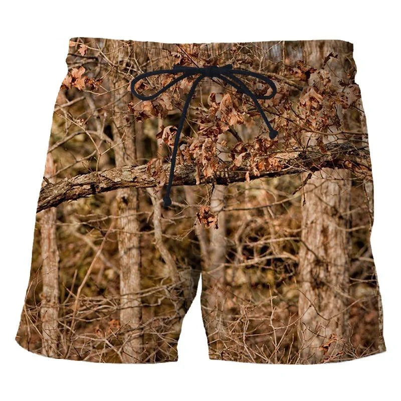 Camouflage Leaf 3D Print Sport Quick-dry Breathable Men Women Pant Outdoor Street Casual Fashion Loose Run Fitness Shorts Summer