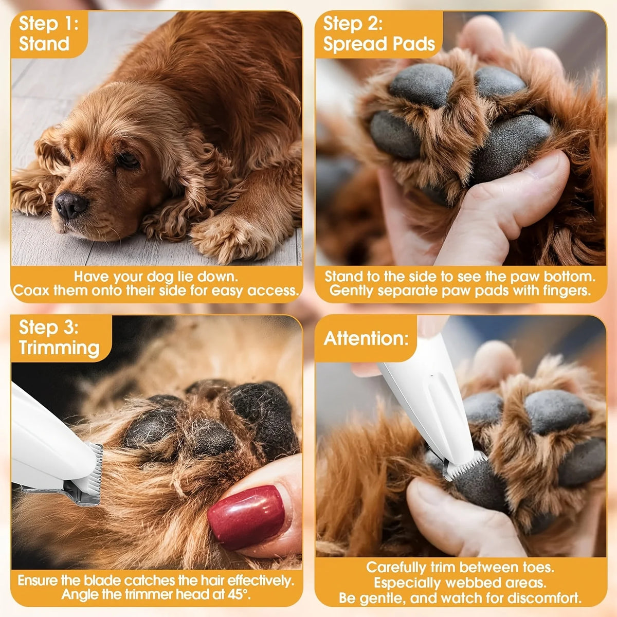 New Dog Paw Trimmer with LED Light Fully Waterproof Pet Hair Trimmer with LED Display Dog Clippers for Grooming 18mm Widen Blade