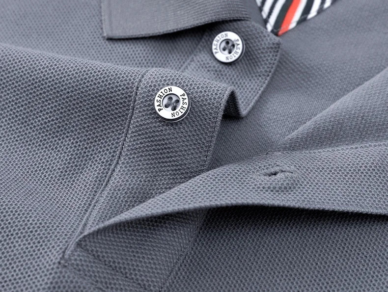 100% Pure Cotton Men's Classic Embroidered Polo Shirt Luxury Breathable Anti-wrinkle Cozy Short Sleeve Business Casual Golf Tee