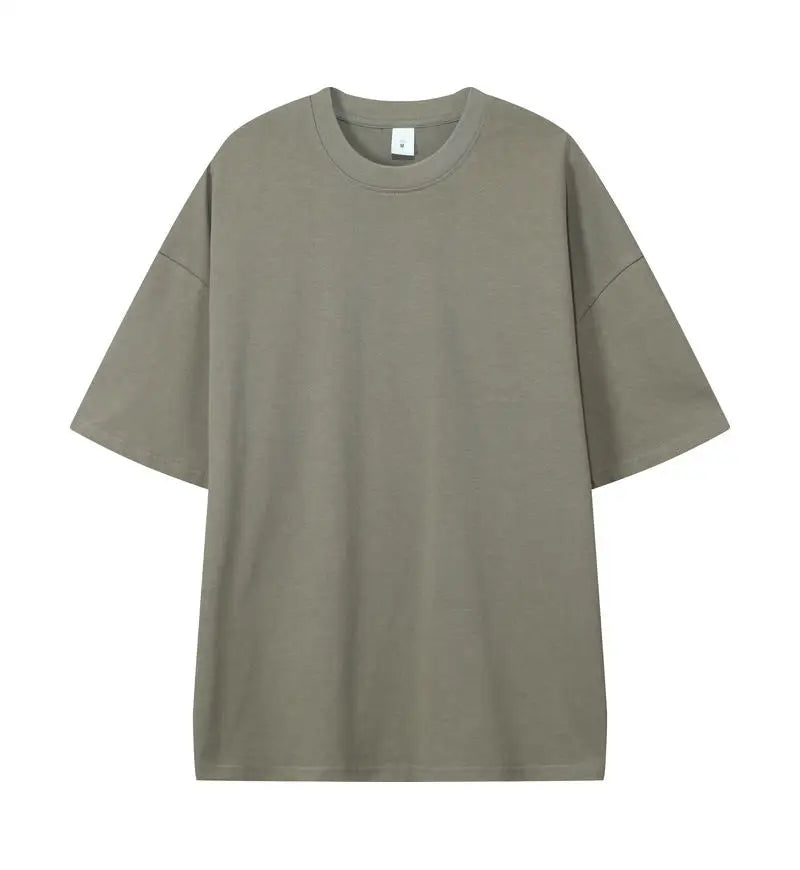 DIY Custom LOGO Thick Neck Drop Shoulder Big Size Style 330gsm High Qualtity Oversize Heavy Weight T-shirt for Men Streetwear