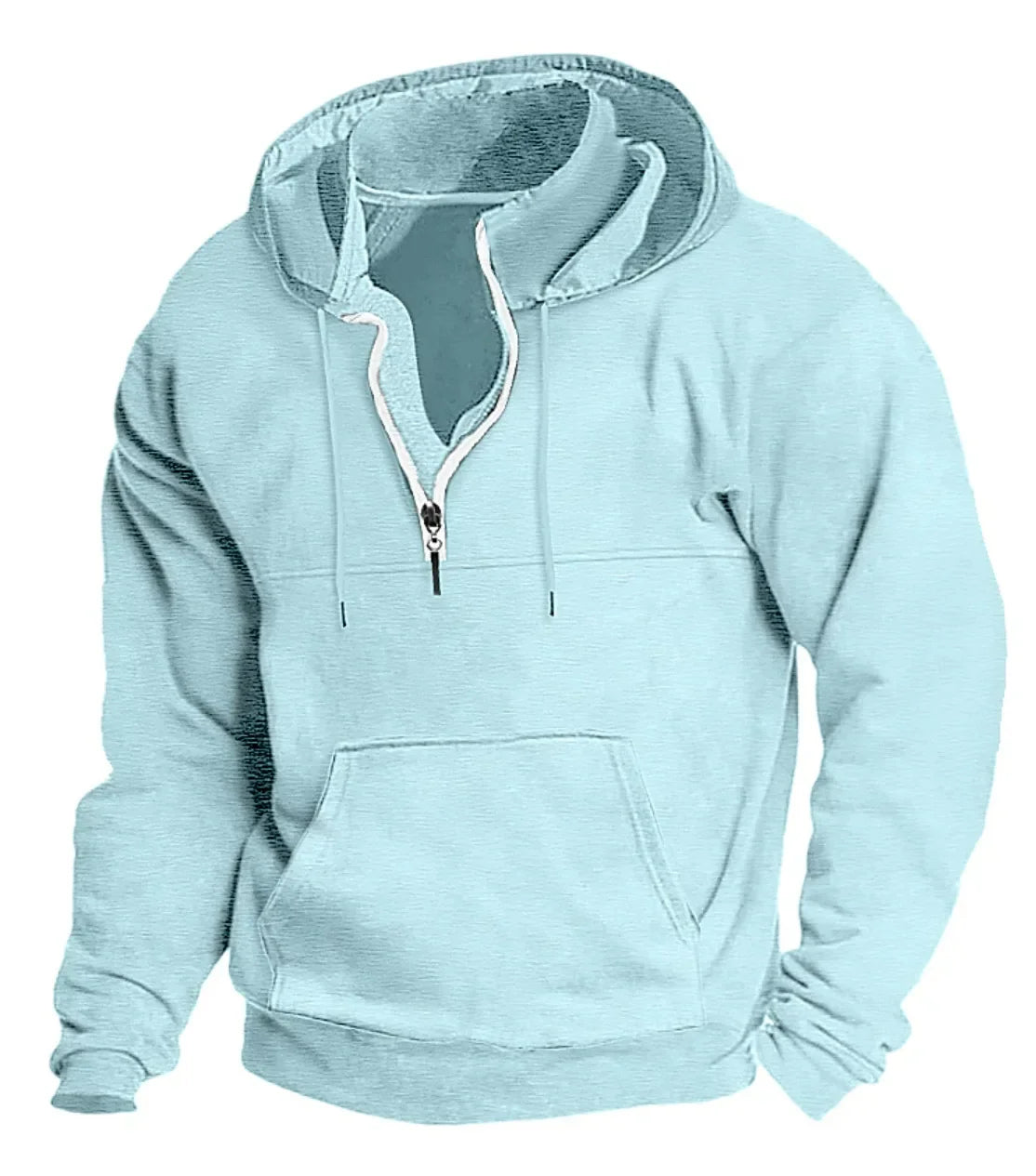 2026 Fashion Autumn/Winter New Hoodie Men's Casual Loose Stand Collar Solid Color Sports Hoodie Men's Half Zipper Street Wear