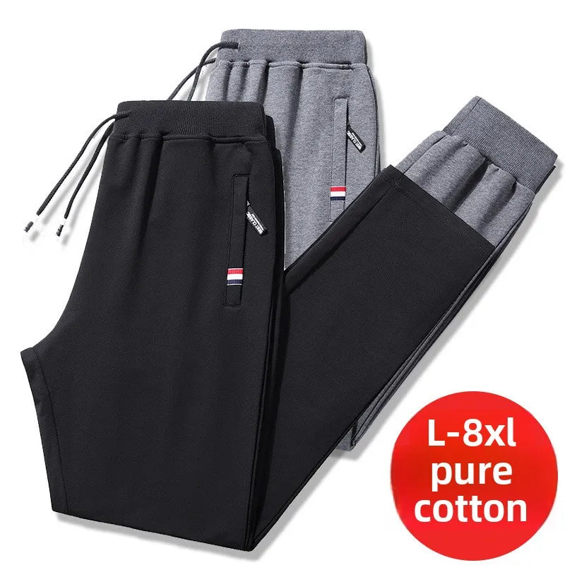 Autumn Pants Loose Gyms Jogger Track Pants Mens 6XL  8XL Men Fitness Sportswear Tracksuit Elastic Waist Sweatpants Cotton Trouse
