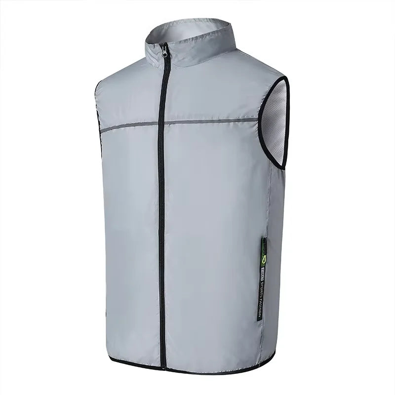 Summer Cooling Fan Vest Wearable Air Conditioner Sleeveless Jacket with USB Rechargeable Fans for Outdoor Tactical Fishing Work