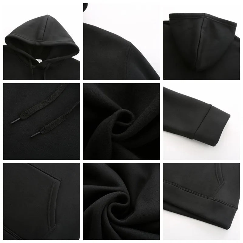 Men Hoodies Women Pullover Spring Autumn Casual Hoodie Sweatshirts Solid Color Hoodies Oversize Black Sweatshirt For Male