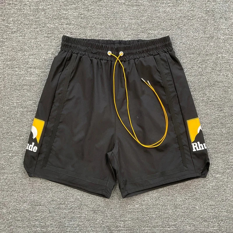 American Style Trendy Rhude Casual Shorts Loose Breathable Multi-color Mesh Beach Sports Shorts