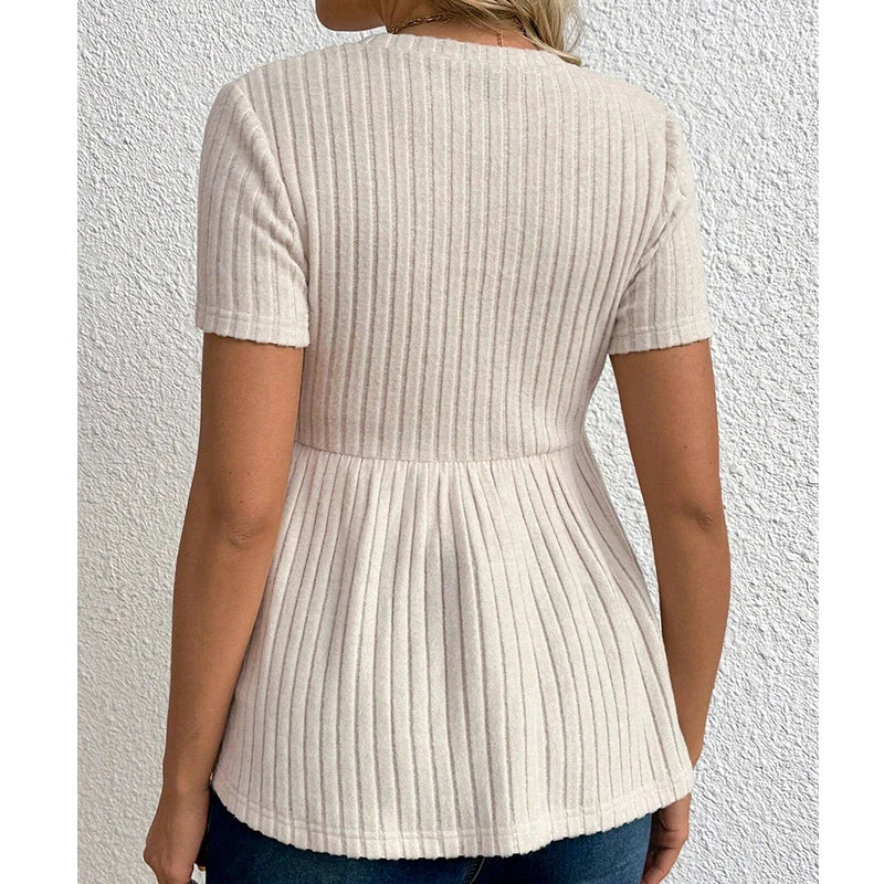 Pregnant Women Clothing Knitted Tees Maternity Clothes Pregnant Women Short Sleeve Monochrome Daily Leisure T-shirt