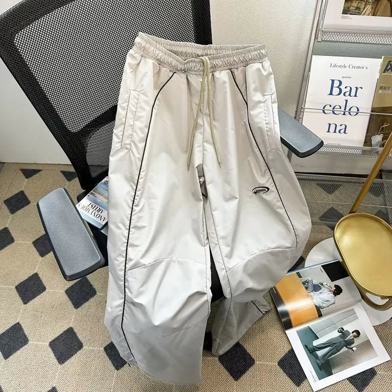 American Oversized Men's Casual Track Baggy Cargo Pants Wide Leg Streetwear Sweatpants Techwear Korean Y2K Pants Clothes Men