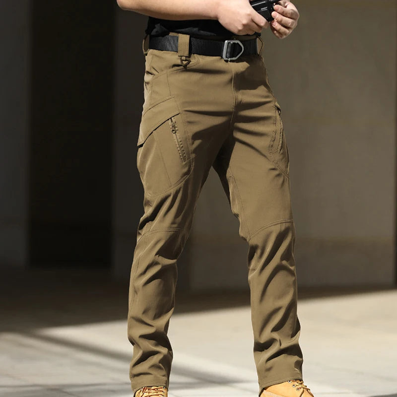 Men's Cargo Military Tactical Casual Trousers Softshell Elastic Spring Autumn Pants Hiking Camping Climbing Army Combat Running