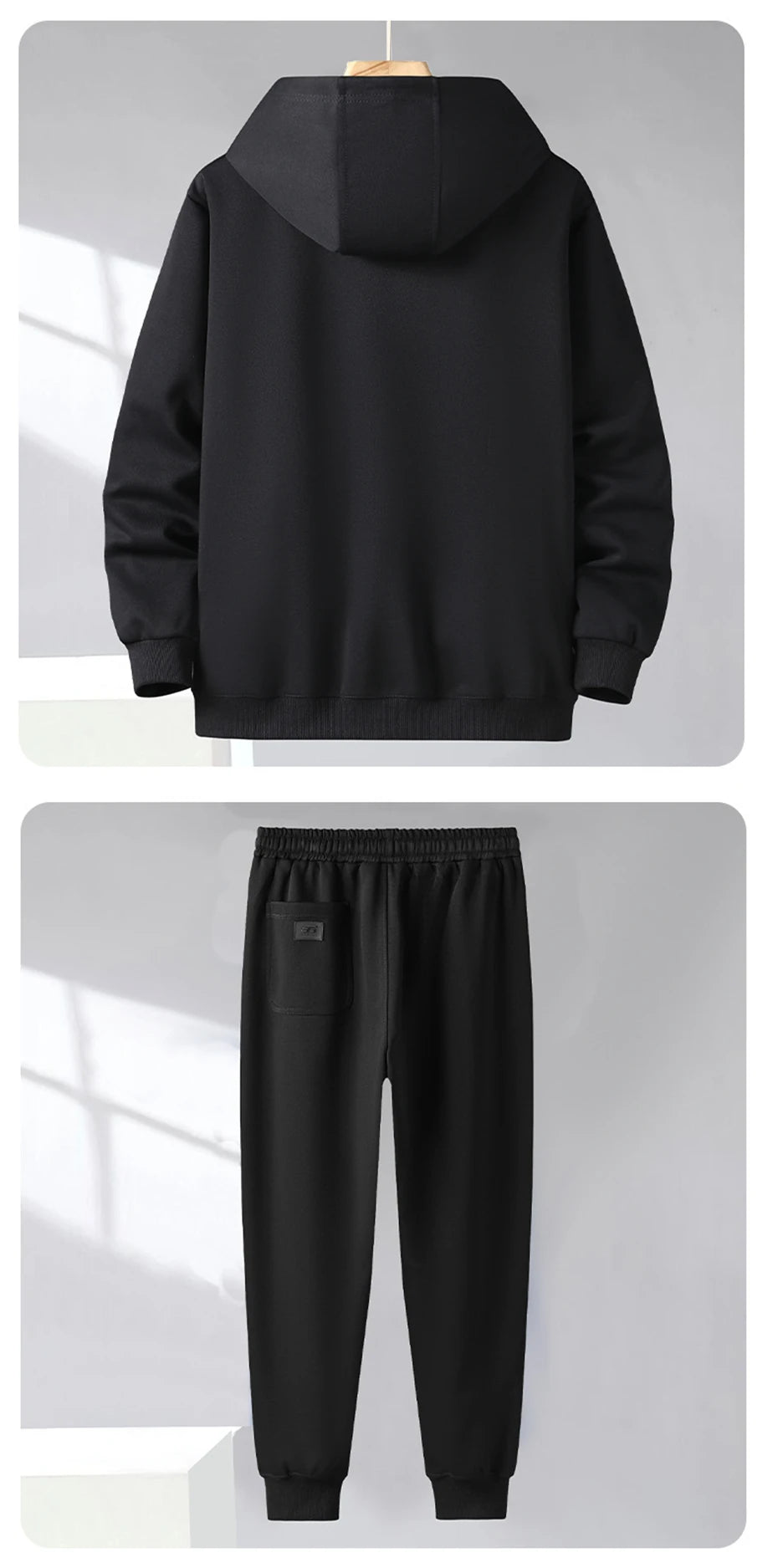 Solid Color Tracksuit Men 11XL Plus Size Suits Zippered Hoodie Sweatpants Sets Spring Autumn Jogger Pants Male Big Size 10XL