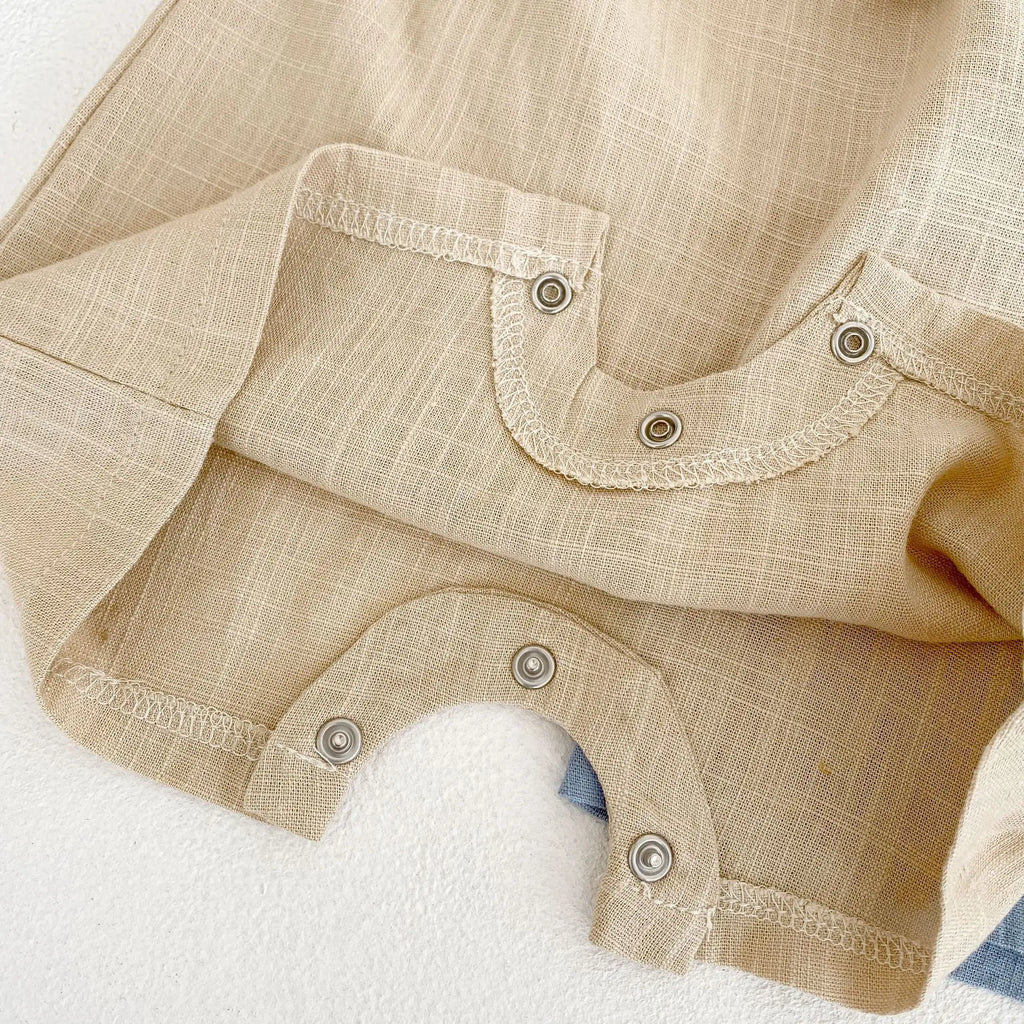 Linen Cotton Baby Boys Rompers Summer Infant Baby Bodysuit Casual Newborn Girls Jumpsuit Toddler Boys Bodysuit Overalls 0-24m