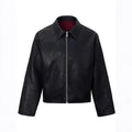 2026 New Men's Spring and Autumn PU Leather Jacket Short Cleanfit Loose Casual Motorcycle Top Warm Artificial Leather Coat