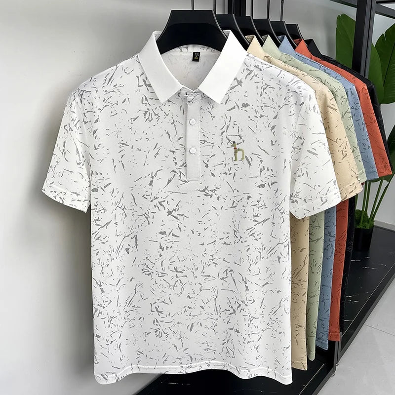 New Men's Casual Original Printed Polo Shirt Breathable Comfort Short Sleeve Lapel T-shirt High Quality Versatile Men's Clothing
