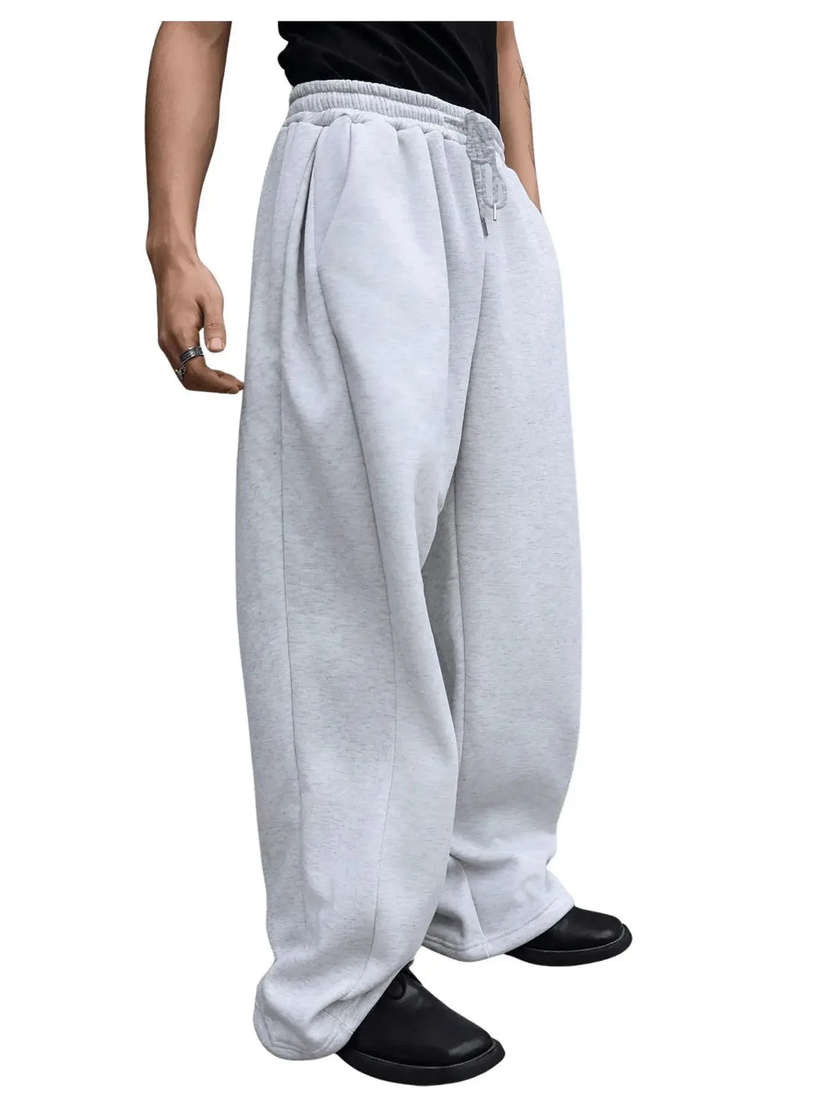 Y2k Harajuku Wide Leg Sweatpants Women Streetwear Baggy Oversize Gray Sports Pants High Waist Drawstring Casual Joggers Trousers