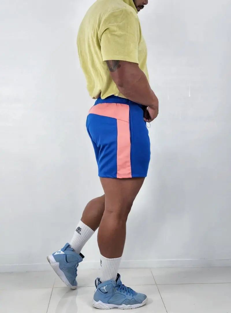 Men's Basketball 3-Point Sports Shorts Gym Fitness Training Elastic Loose Summer Beach Bodybuilding Shorts with Zip Pocket