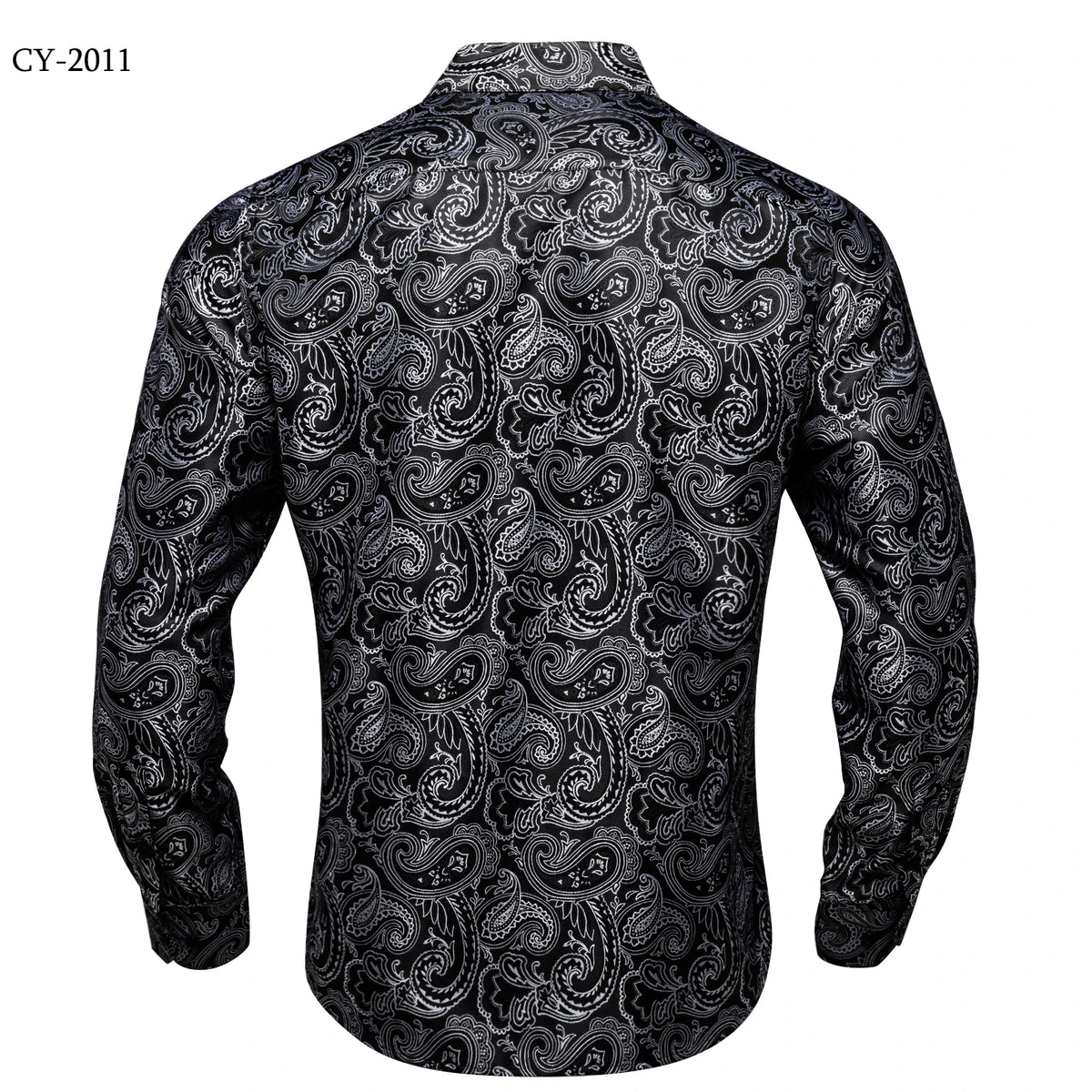 Brand New Men's Royal Blue Business Shirts Luxury Fashion Paisley Long Sleeve Turn-Down Collar Social Shirt Male Casual Blouse