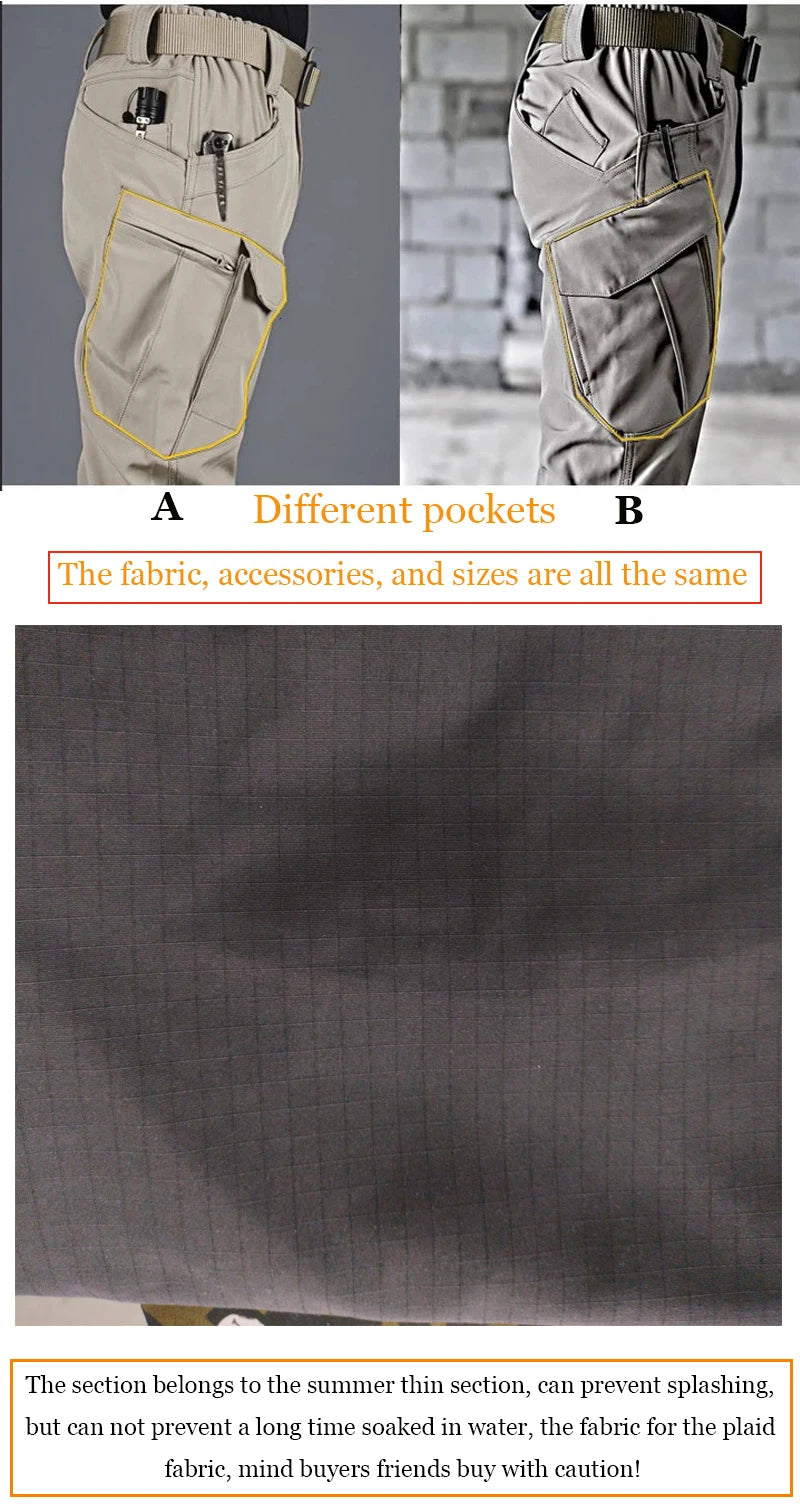 Tactical Men Pants Summer Lightweight Casual Trousers Waterproof Multiple Pockets Cargo Pants Quick Dry Outdoor Workout Pant
