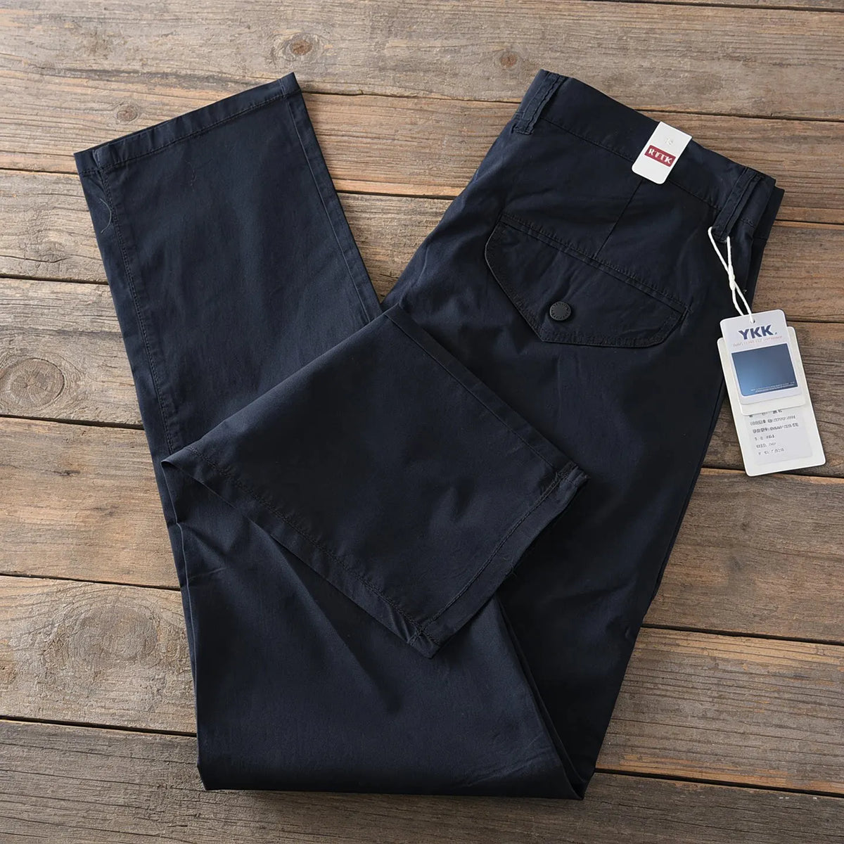 221# Summer New American Retro Thin Quick-drying Elastic Pants Men's Simple 97% Cotton Washed Commute Casual Straight Trousers