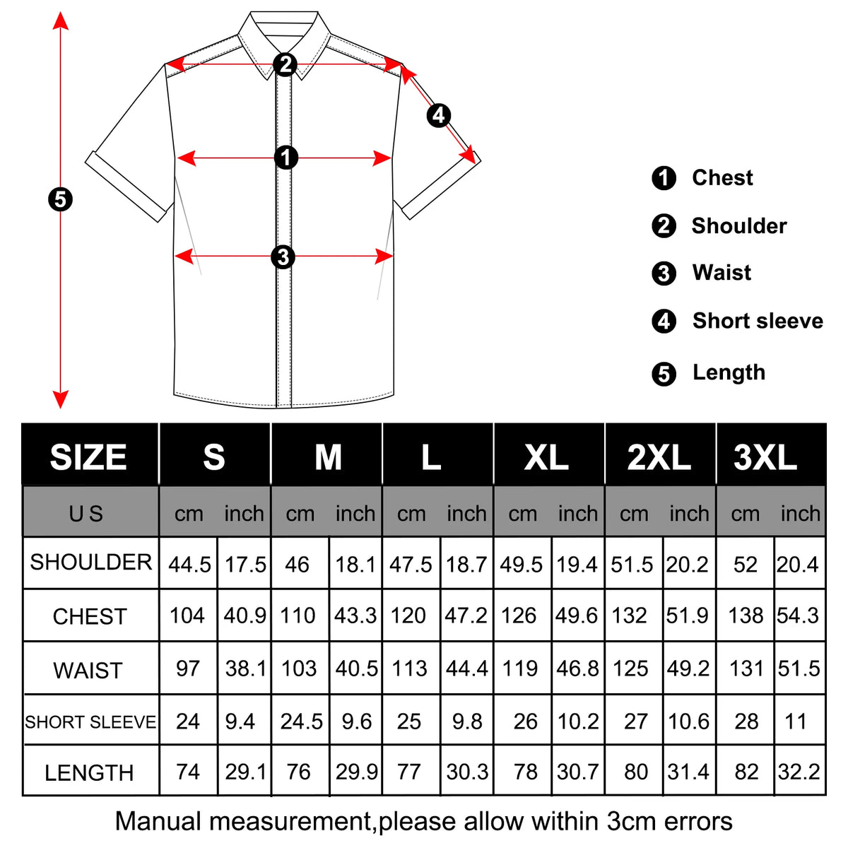 Men Shirts Short Sleeve Cotton Polyester Summer T-shirts Solid Black White Red Business Casual Tops Hawaiian Shirt