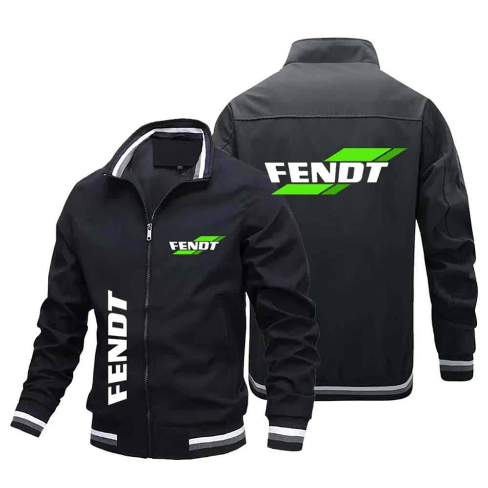 New Fashion FENDT Standing Collar Men's Jacket Brand Outdoor Leisure Windproof Motorcycle Zipper Sports Coat