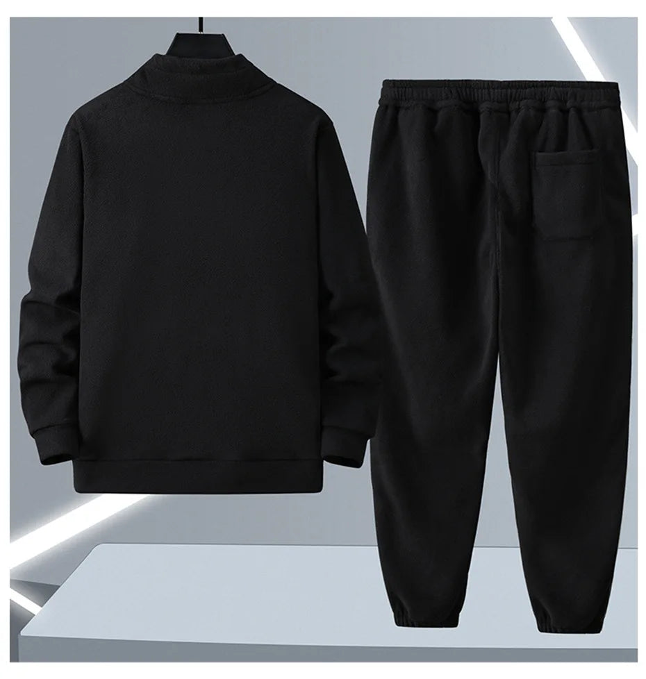 Polar Fleece Tracksuit Men 12XL Plus Size Men's Sets Sweatshirt Sweatpants Autumn Winter Casual Suits Male Big Size 10XL 12XL