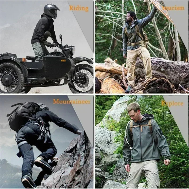 Turkey Flag Print Outdoor Military Tactical Shark Skin Man Coats Fleece Warm SoftShell Jackets for Men