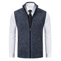 Stylish Zipper Design Sweater Vest Men Sweater Vest Stylish Men's Knitted Zipper Sweater Vest Stand Collar Sleeveless for Work