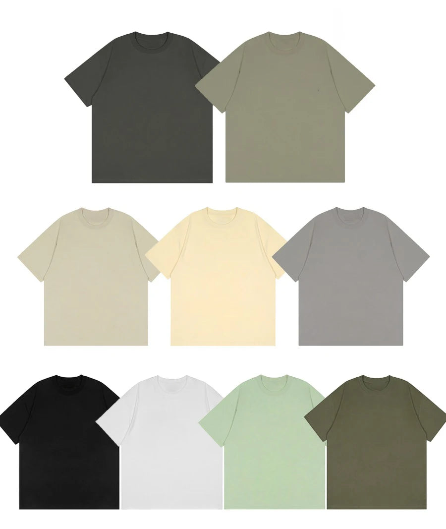 DIY Custom LOGO Thick Neck Drop Shoulder Big Size Style 330gsm High Qualtity Oversize Heavy Weight T-shirt for Men Streetwear