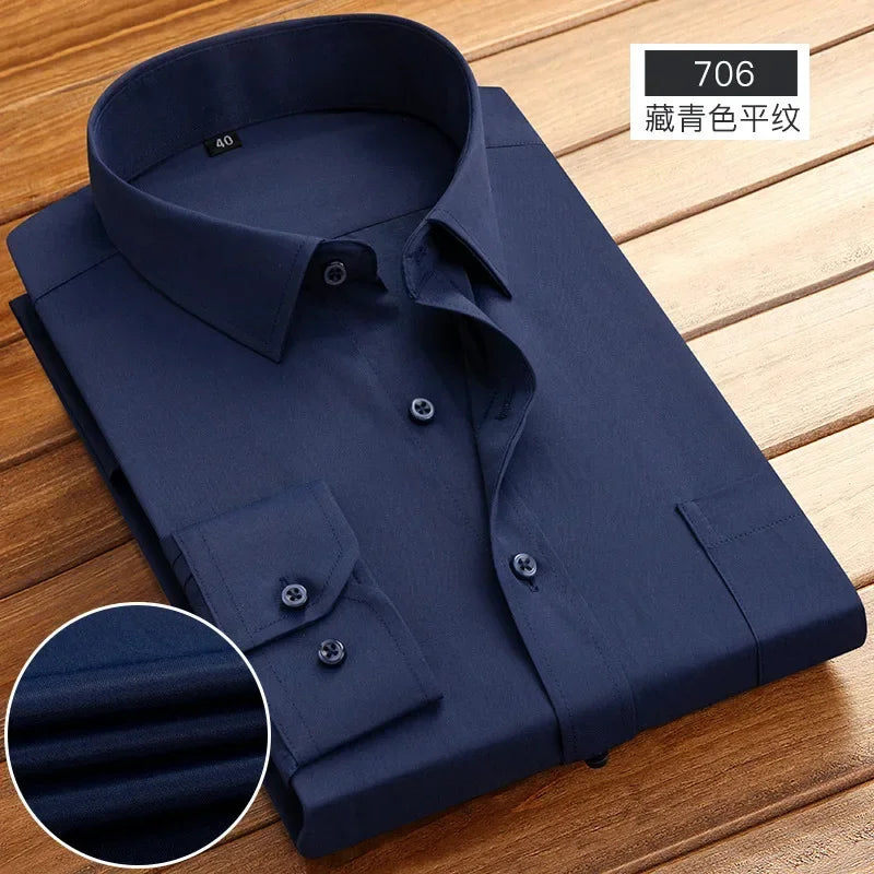 2026 Men's Long Sleeve Cotton Shirt Striped Design Spring Autumn Business Formal Dress Shirts for Men Party Wedding Shirts Male