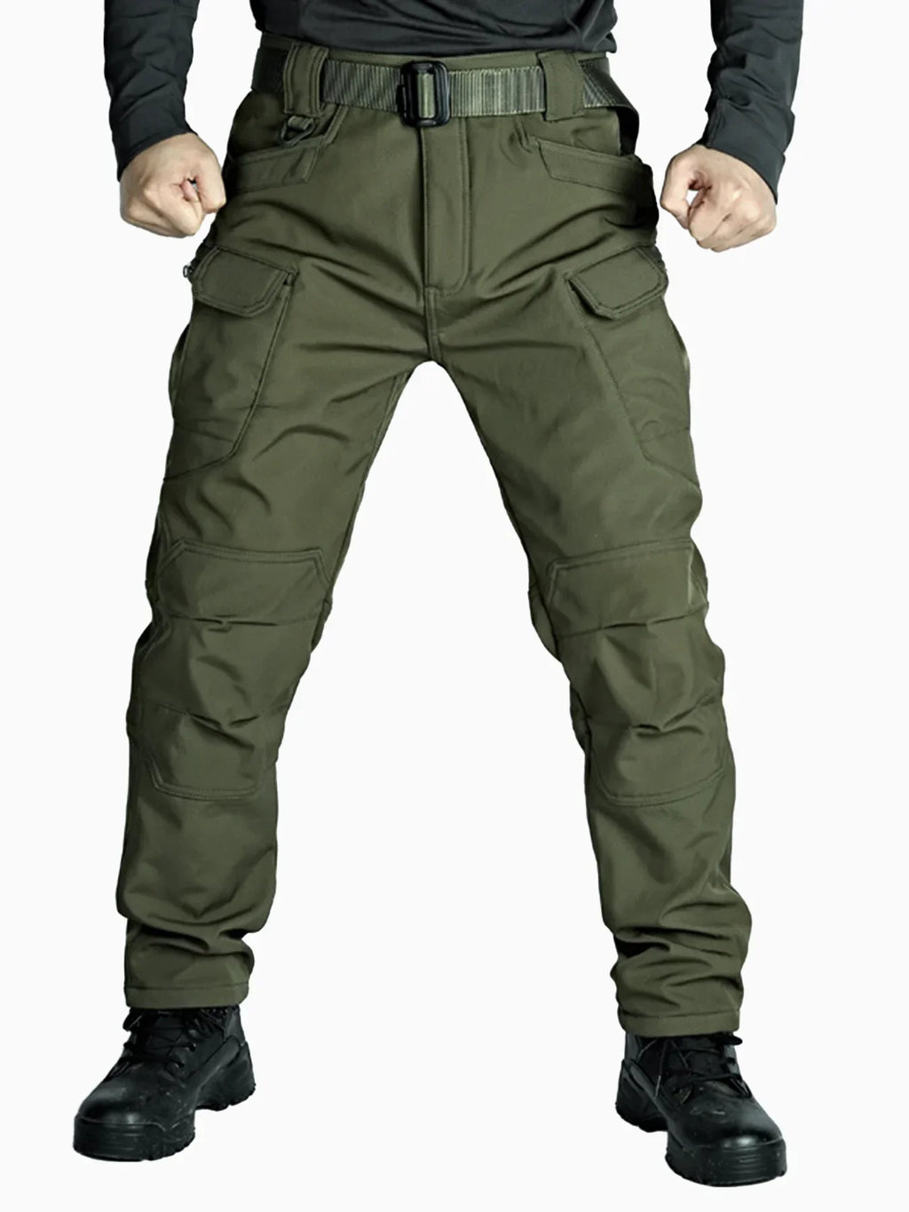 Men's Autumn Winter Softshell Elastic Camping Hiking Trekking Fishing Hunting Pants Outdoor Cycling Tactical Cargo Trousers