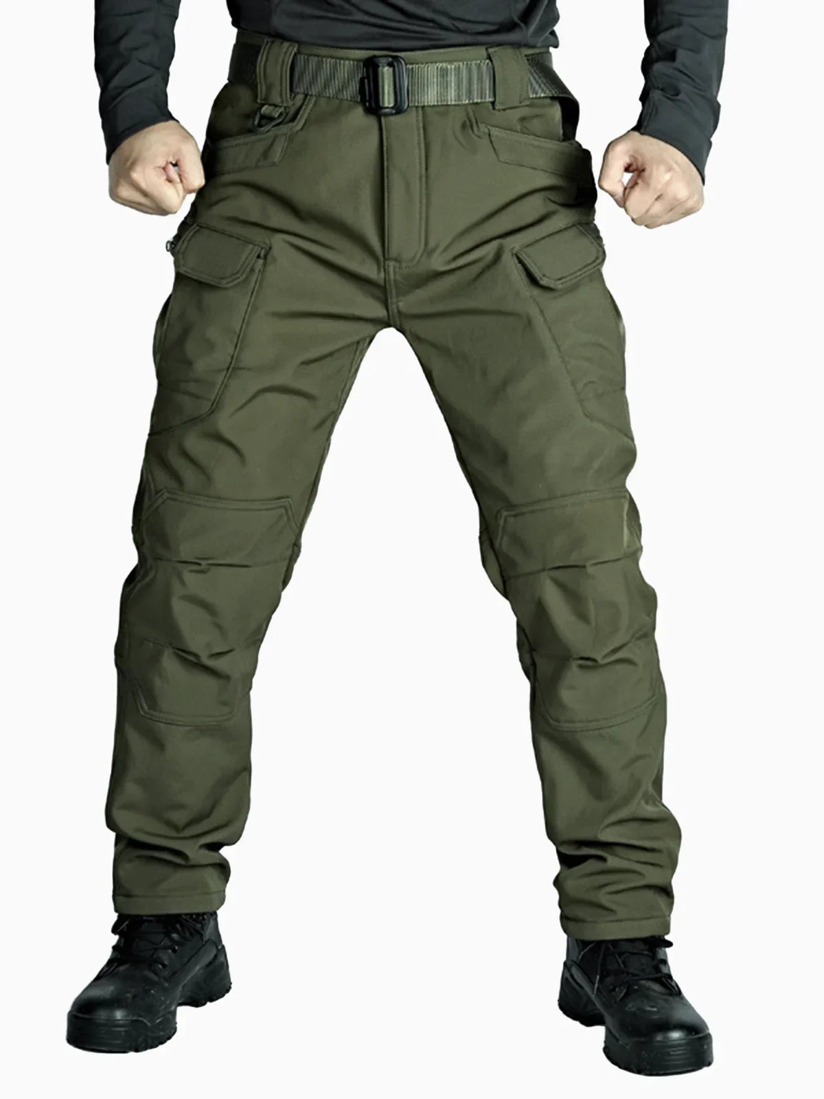 Men's Autumn Winter Softshell Elastic Camping Hiking Trekking Fishing Hunting Pants Outdoor Cycling Tactical Cargo Trousers