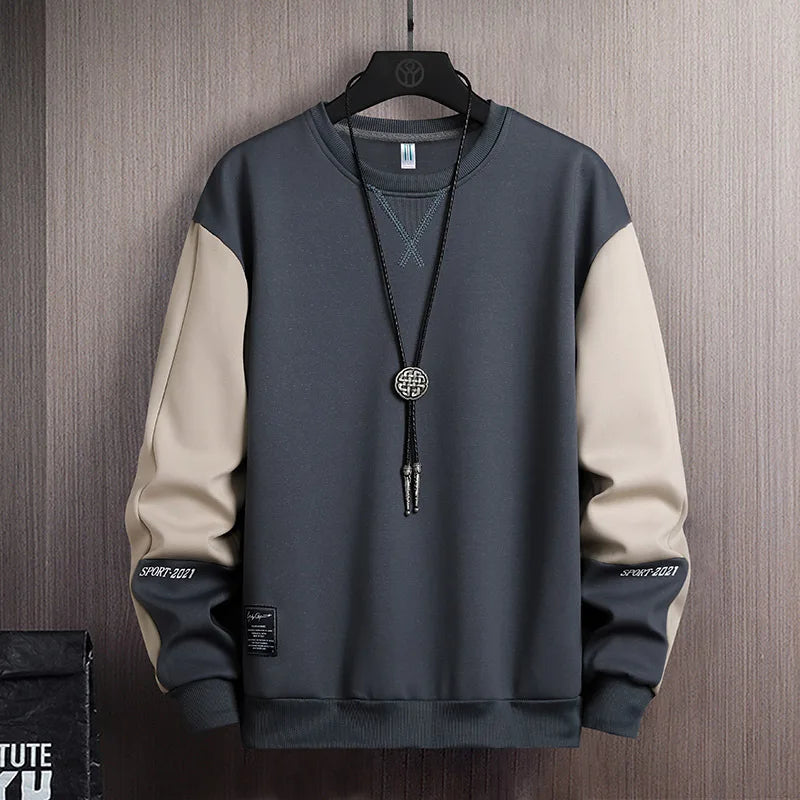 Men's 2025 Spring New Men's Sweatshirt Spring and Autumn Round Neck New Korean Loose Long Sleeve Base T-shirt