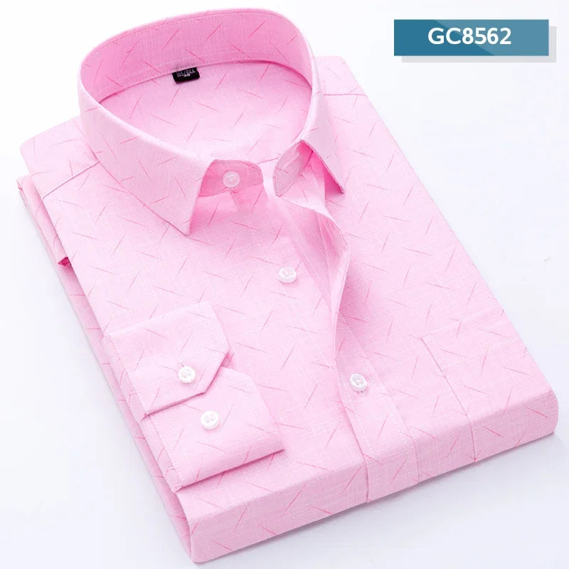 2024 Men's Printed Shirt Spring Long Sleeve Casual Daily Thin Soft Comfortable Business Slim Fit Button Down Dress  Shirts