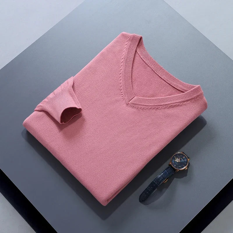 Men Cashmere Sweater Autumn Winter Soft Warm Jersey Jumper  Pull Homme Hiver Pullover V-Neck Knitted Sweaters