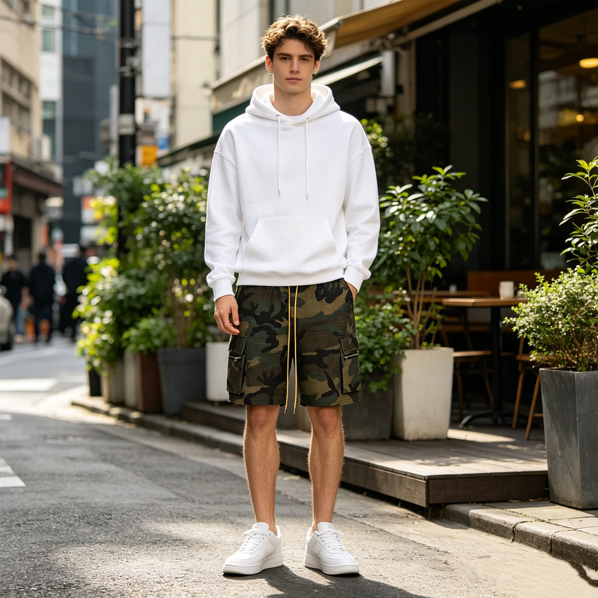 Original Men's Camouflage Cargo Jeans Shorts 2025 Summer New Distressed Tassel Camo Denim Shorts Streetwear Y2k Vintage Clothes