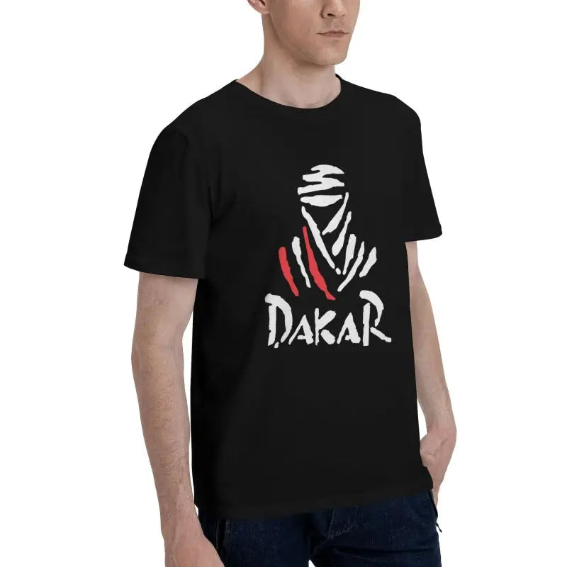 Motorcycle Dakar Rally Graphic Print T Shirt Men Large Size Cotton Casual T-shirts Summer Short Sleeve Tops Tees Streetwears
