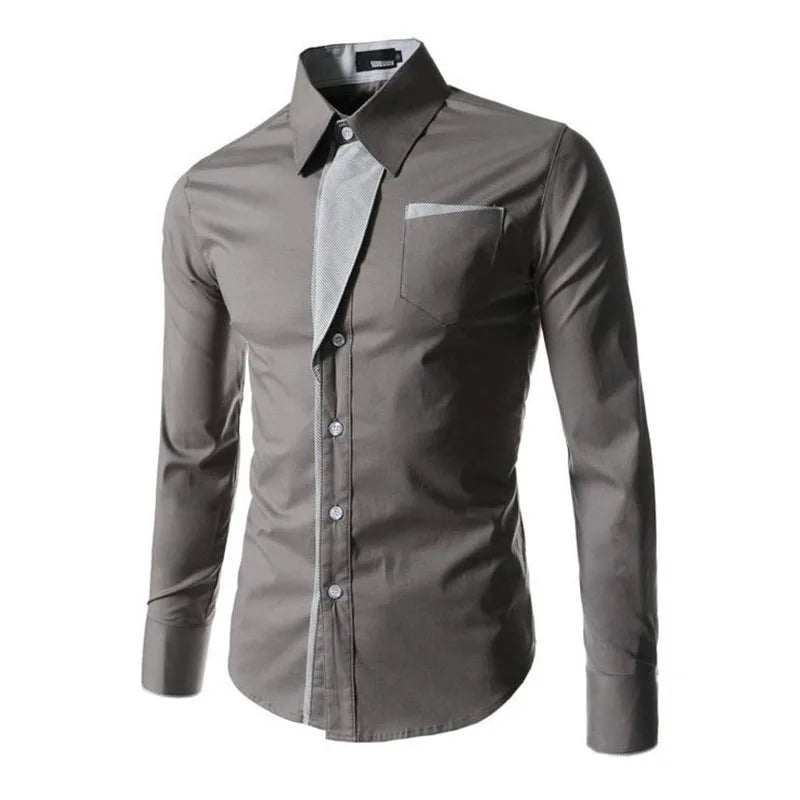 1pcs Men Long Sleeve Shirt Man Solid Color Thin Business Shirt Male Fashion Classic Basic Casual Shirt Coat Men's Slim Top M-3XL