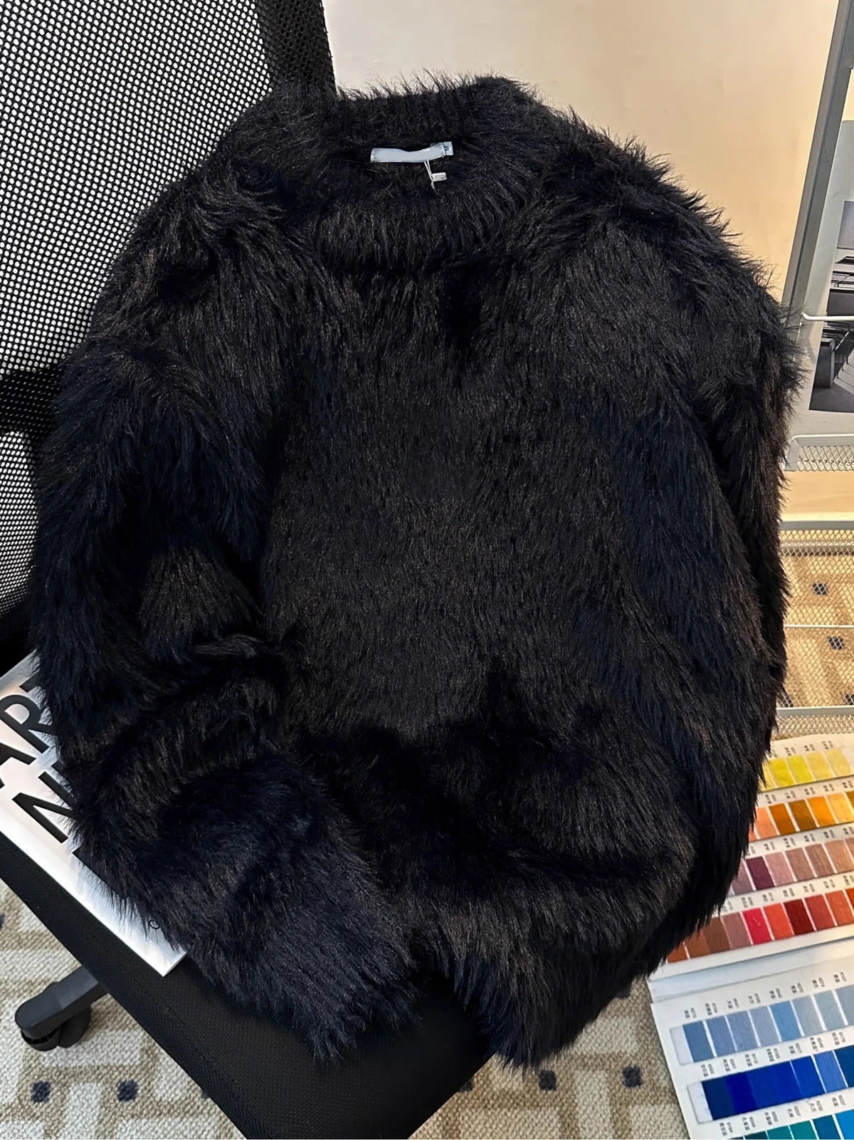 Heavyweight  Fur Knit Sweater Unisex Loose Thickened  Color Warmth Autumn Winter Men's Women's Casual Fashion