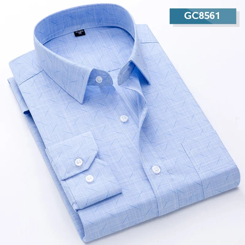 2024 Men's Printed Shirt Spring Long Sleeve Casual Daily Thin Soft Comfortable Business Slim Fit Button Down Dress  Shirts