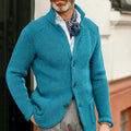 Men's Sweater Slim Fit Stand Collar Knit Cardigan Jackets Spring Autumn Large Size Men Fashion Solid Color Outerwear & Coats