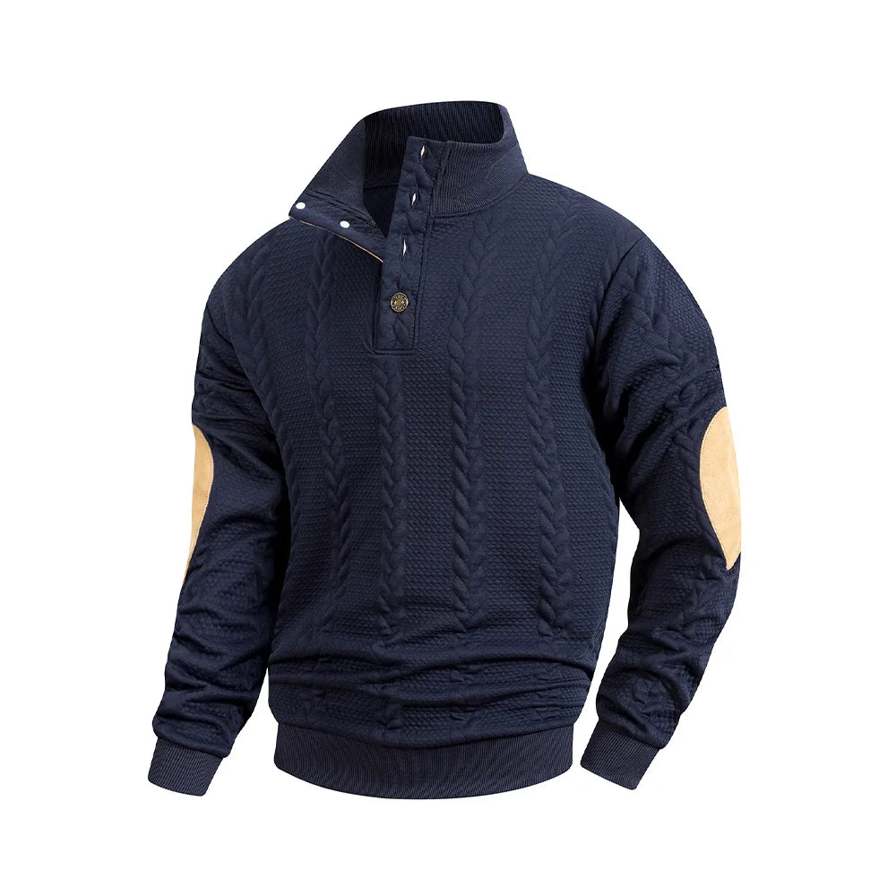 Men's Knitted Long-Sleeved Sweatshirt  Autumn Winter Slim Fit Stand-Up Collar Pullover Sweaters Comfortable Men's Sweatshirt