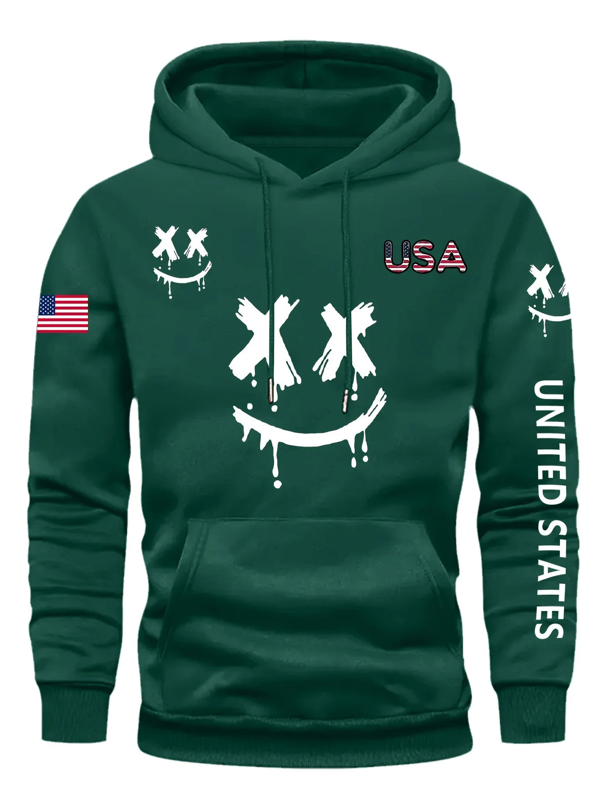 Autumn Winter Expression Print Men Women Long-sleeved Hooded Sweatshirt Daily Outdoor Vacation Fitness Casual Warm Sportswear