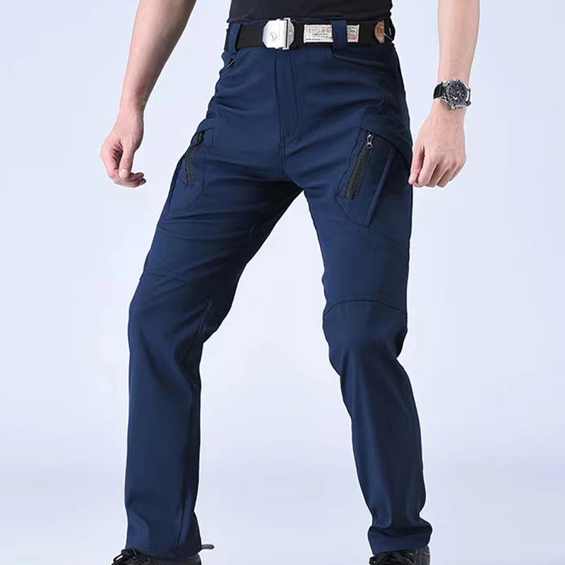 Men's Cargo Military Tactical Casual Trousers Softshell Elastic Spring Autumn Pants Hiking Camping Climbing Army Combat Running