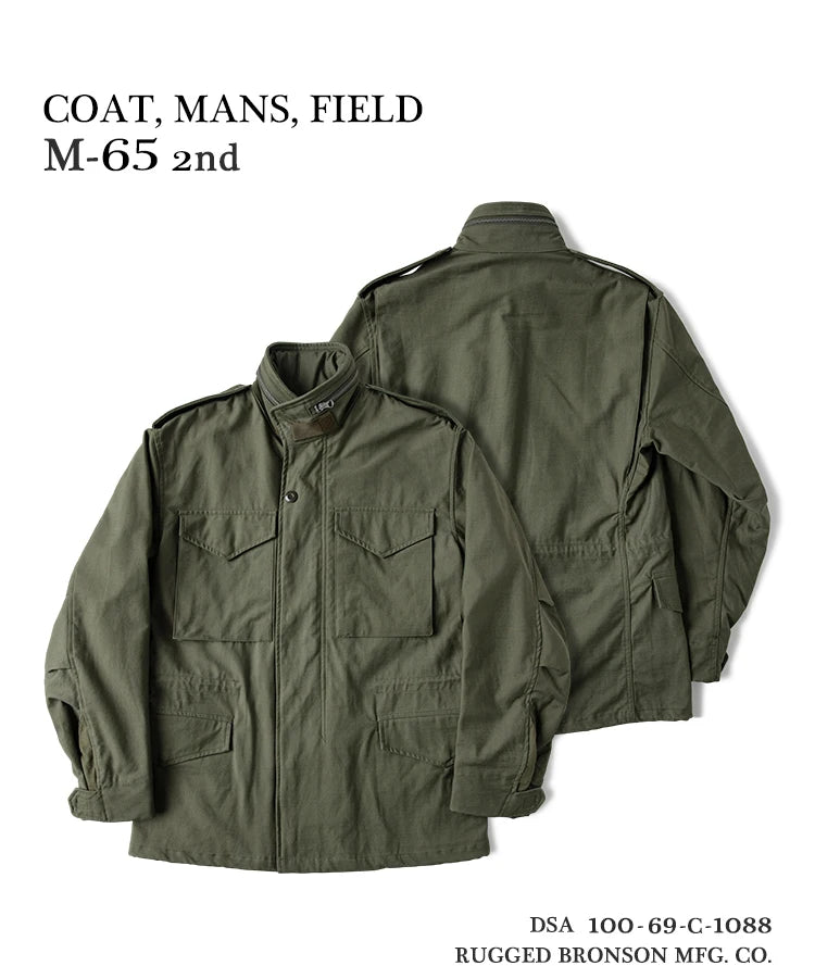 Rugged Bronson 1969 M65 Blended Satin Field Jacket M-65 Olive Green Jacket M51 Tactical Coat