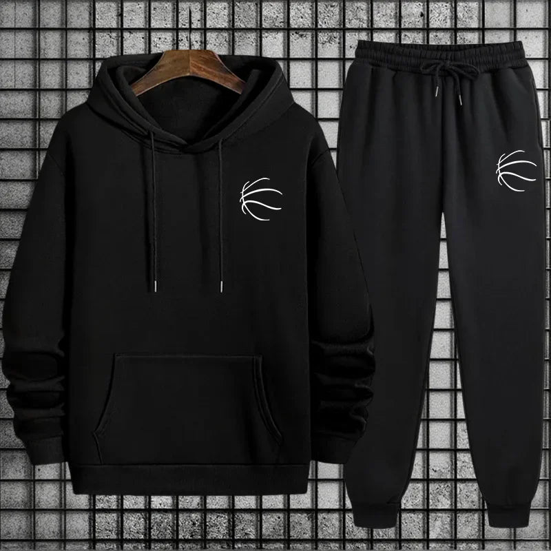 2026 New in Men's Tracksuit Hoodie + Sweatpants Urban Casual Fahsion Sportswear Autumn Winter Home Outdoor Comfort Hooded Outfit