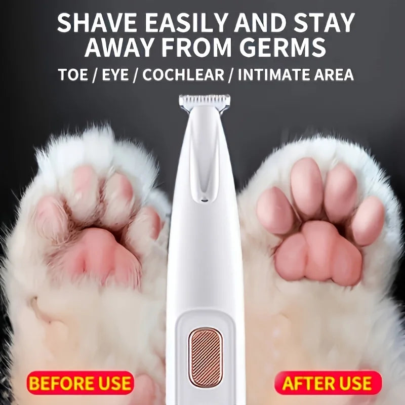 New Dog Paw Trimmer with LED Light Fully Waterproof Pet Hair Trimmer with LED Display Dog Clippers for Grooming 18mm Widen Blade