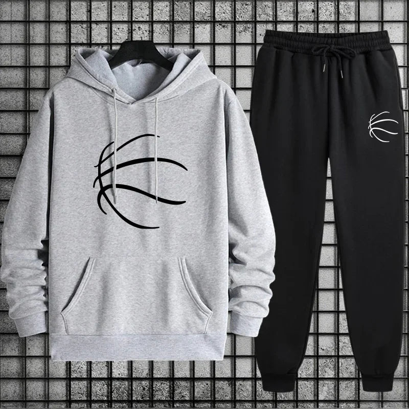 2026 New in Men's Tracksuit Hoodie + Sweatpants Urban Casual Fahsion Sportswear Autumn Winter Home Outdoor Comfort Hooded Outfit