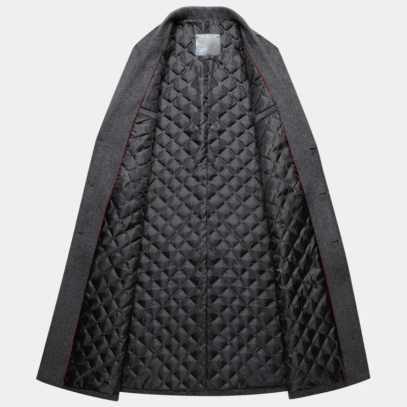 Autumn Winter Long Wool Coat Men Fashion Pea Coat Jacket Wool & Blends Jackets Mens Woolen Overcoat