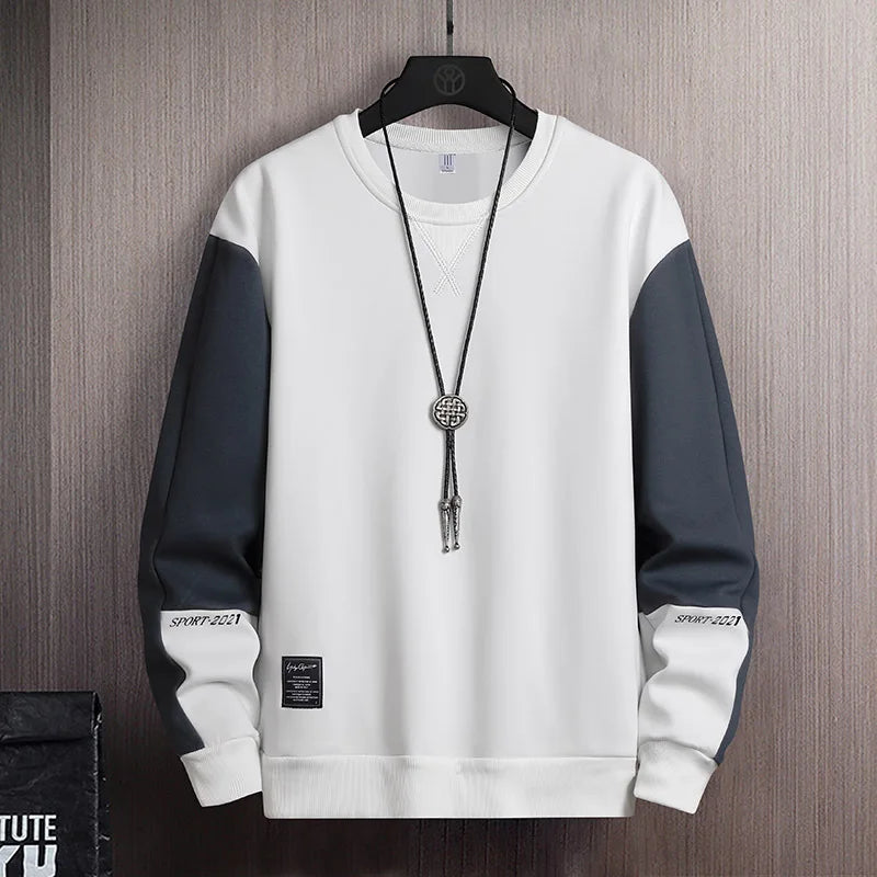 Men's 2025 Spring New Men's Sweatshirt Spring and Autumn Round Neck New Korean Loose Long Sleeve Base T-shirt